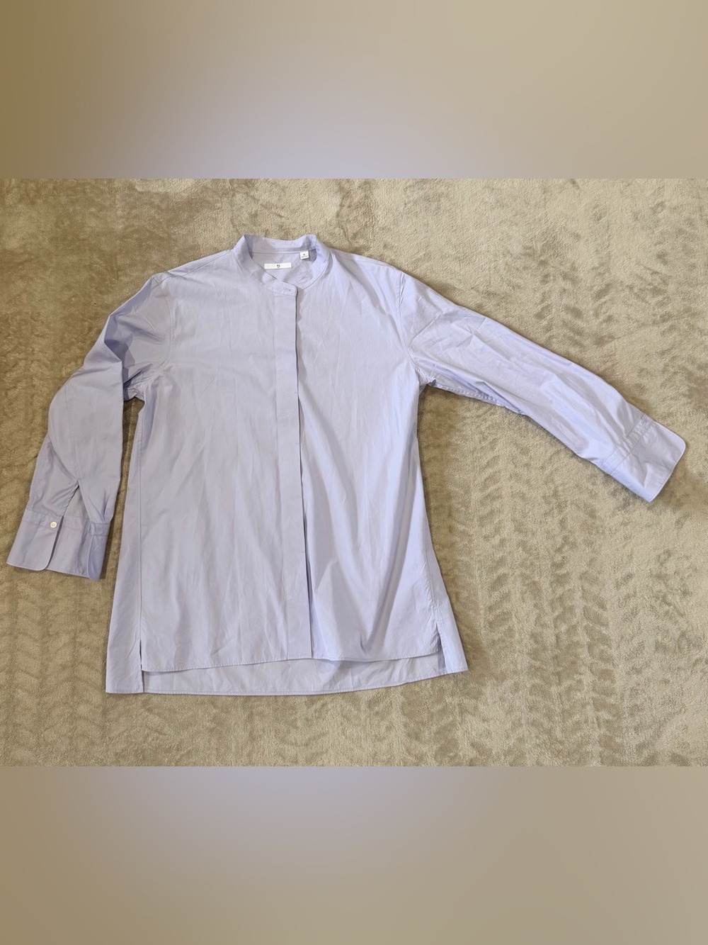 Uniqlo +J Light Purple Oversized Band Collar Button Down Shirt XL